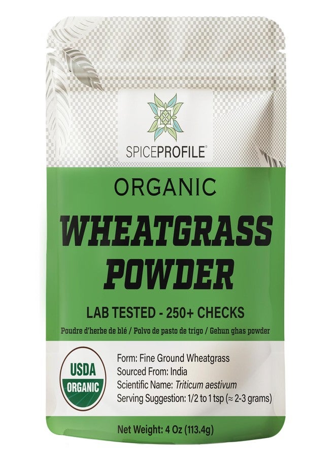 Spice Profile USDA Organic Wheatgrass Powder, Lab Tested for Heavy Metals, Resealable 4oz Pouch, Gehun Ka Ghas, Hierba de Trigo - Image 1