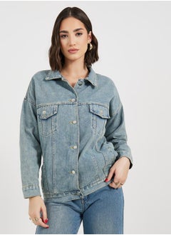 Styli Regular Fit Regular Length Denim Jacket  - Image 1