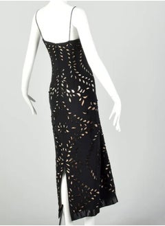 ماركة غير محددة فستان سواريه طويل حريمي اسود بطانة بيج مشغول مناسابت و حفلات  - Image 3