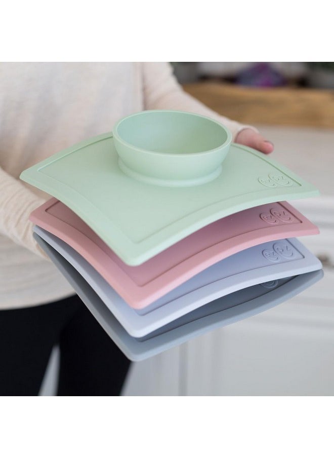 ezpz ezpz Happy Bowl - 100% Food Grade Silicone Suction Bowl with Built-in Placemat for Toddlers + Preschoolers Promotes Baby Self-Feeding, Non-Slip, BPA Toxic Free, Microwave Safe - 24months+ (Blush)  - Image 5