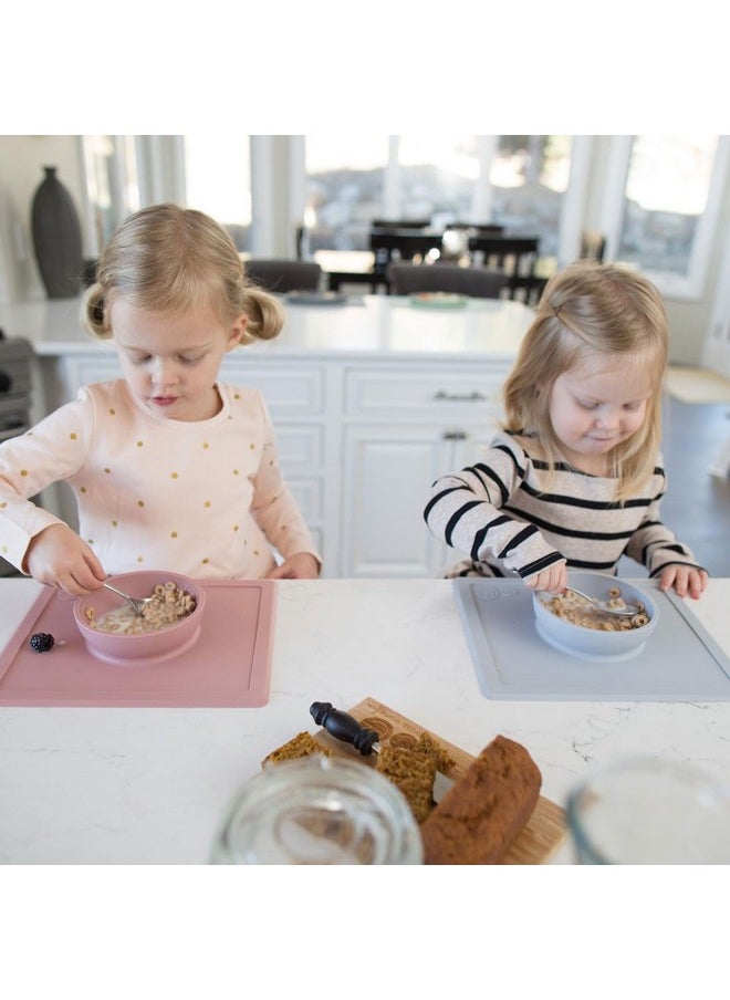 ezpz ezpz Happy Bowl - 100% Food Grade Silicone Suction Bowl with Built-in Placemat for Toddlers + Preschoolers Promotes Baby Self-Feeding, Non-Slip, BPA Toxic Free, Microwave Safe - 24months+ (Blush)  - Image 3