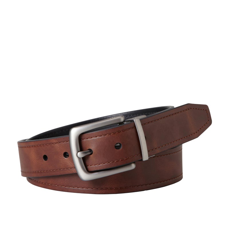 Fossil Men's Reversible Leather Belt, Parker Brown/Black, 38 - Image 1