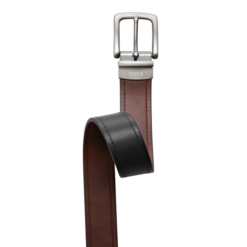 Fossil Men's Reversible Leather Belt, Parker Brown/Black, 38 - Image 2