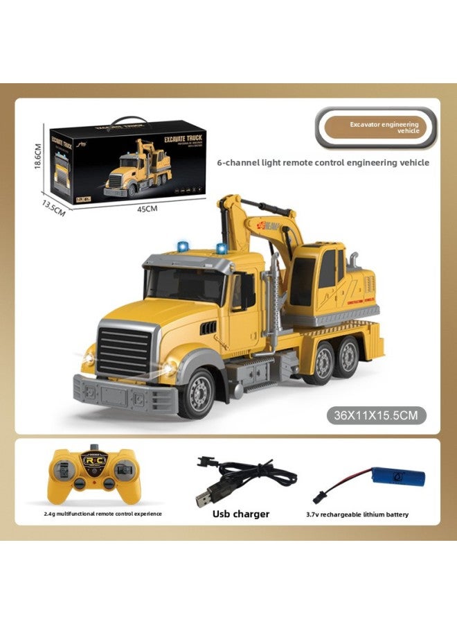 Customized Export OEM Remote Control Vehicle Electric Fire Monitor Water Spray Rescue Vehicle Lift Ladder Rechargeable Battery-Color:QH2901-4D American Six-way Excavator-Proportion:Package 1: 1 Lithium Battery 1 Charging Line - Image 1