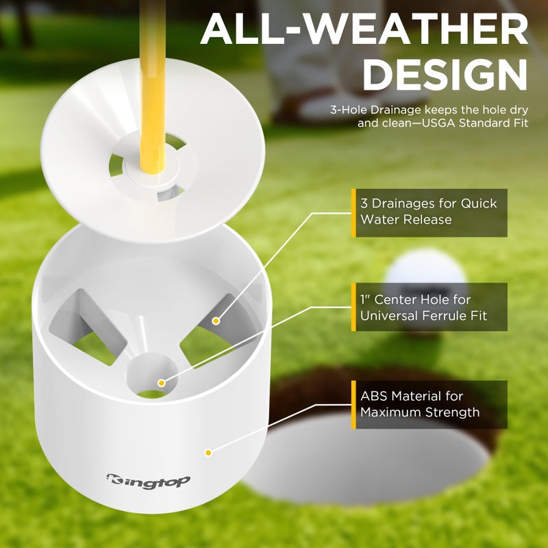 KINGTOP Miniature Golf Flagstick, Practice Putting Green Flags for Yard, Golf Pin Flag Hole Cup Set, Portable 2-Section Design, 3ft Flagpole, Red Flag Numbered #5, Indoor | Outdoor - Image 4