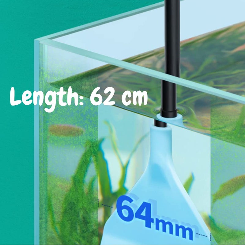 VAYINATO Nepall 2 in 1 Silicon Tip Extendable Long Algae Scrapper with Rock and Wood Algae Cleaning Brush On Handle (42-62) Cm and 10 Blades for Aquarium Fish Tank Cleaning - Image 4