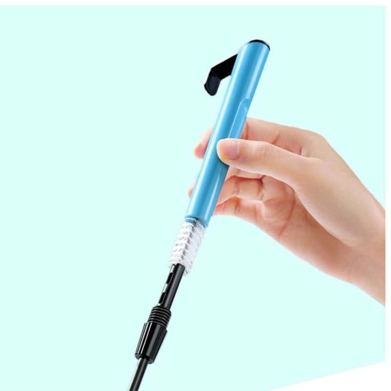 VAYINATO Nepall 2 in 1 Silicon Tip Extendable Long Algae Scrapper with Rock and Wood Algae Cleaning Brush On Handle (42-62) Cm and 10 Blades for Aquarium Fish Tank Cleaning - Image 3