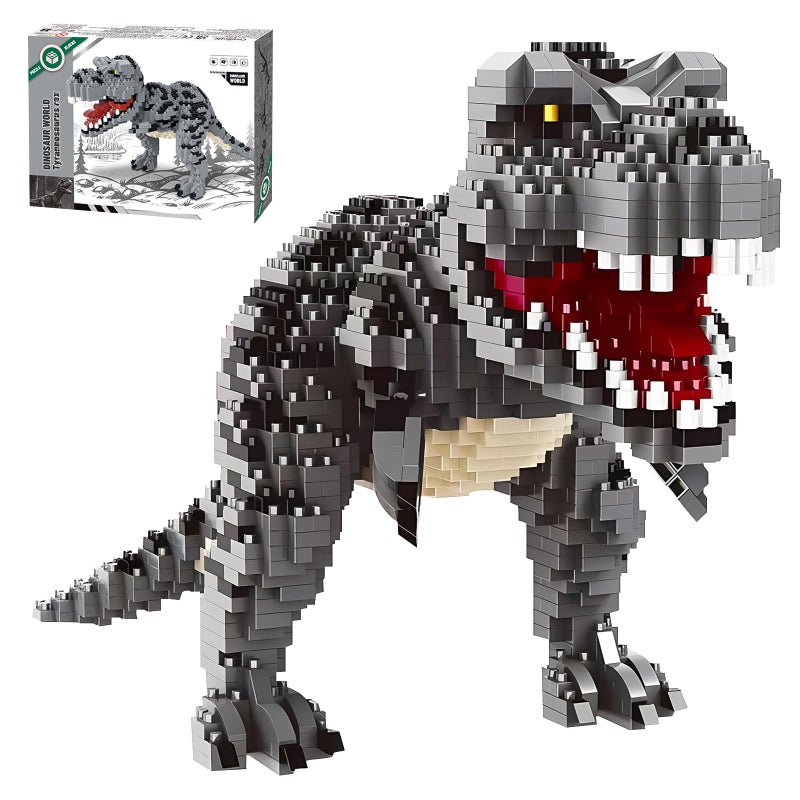 CSNRHG Dinosaur Tyrannosaurus Rex Model Decor Micro Mini Blocks Velociraptor Building Blocks Toy Birthday for Age 6+ Children Adults Teens 1530 Pieces - Image 1