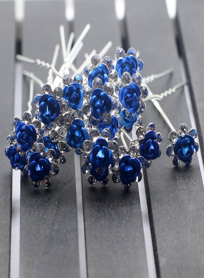 Newstarfactory Rose U-sharped Design Collection Metal Hair Pins Pack of 20 (Blue) - Image 2
