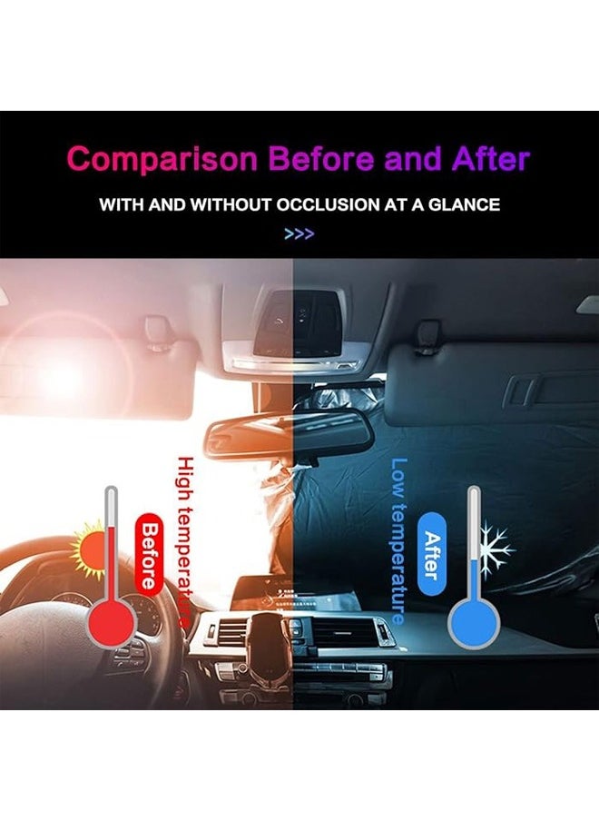 Occuwzz Reflective Car Windshield Sunshade - Ultimate Protection with Overlapping Design, Perfect Fit for Small Sedans & Hatchbacks  - Image 3
