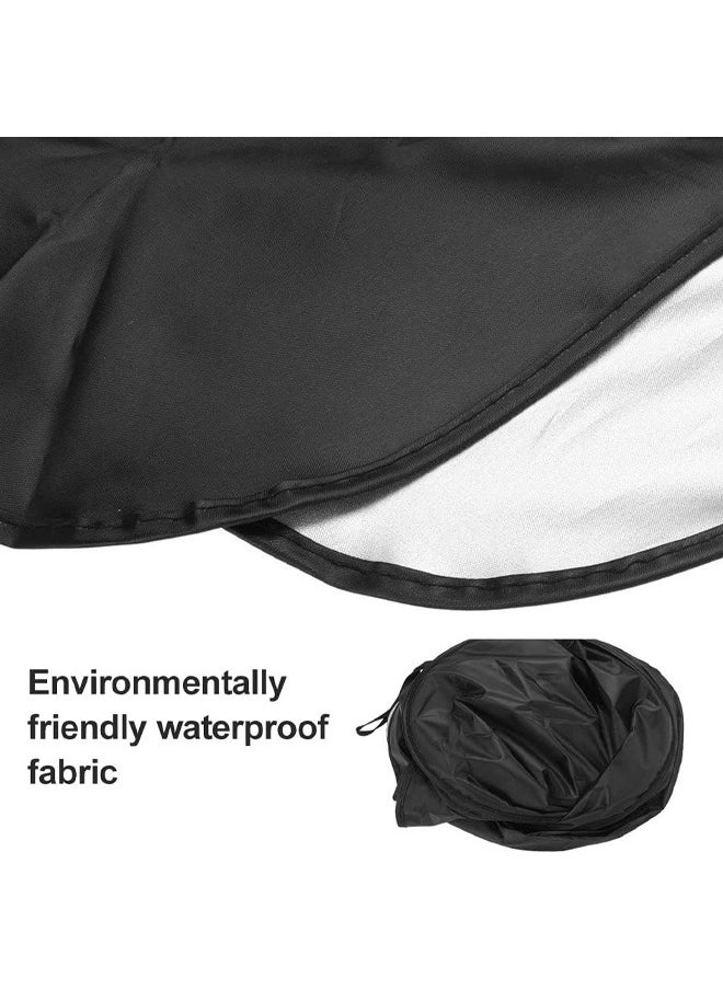 Reflective Car Windshield Sunshade - Ultimate Protection with Overlapping Design, Perfect Fit for Small Sedans & Hatchbacks