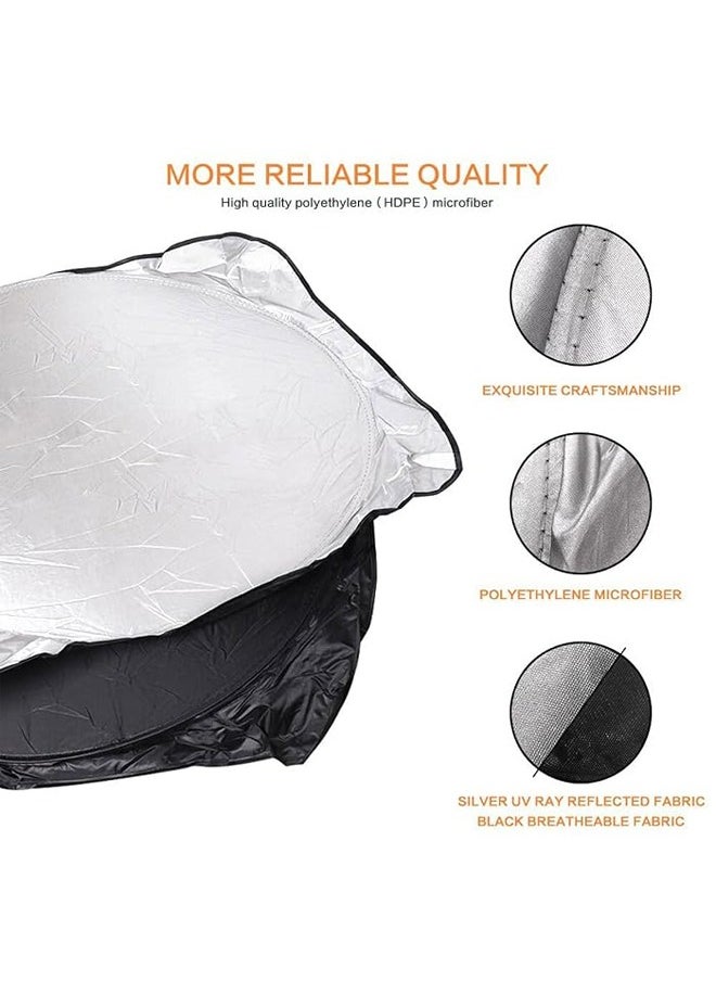 Occuwzz Reflective Car Windshield Sunshade - Ultimate Protection with Overlapping Design, Perfect Fit for Small Sedans & Hatchbacks  - Image 4