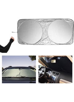 Occuwzz Reflective Car Windshield Sunshade - Ultimate Protection with Overlapping Design, Perfect Fit for Small Sedans & Hatchbacks  - Image 5