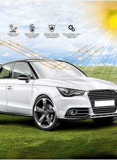 Occuwzz Reflective Car Windshield Sunshade - Ultimate Protection with Overlapping Design, Perfect Fit for Small Sedans & Hatchbacks  - Image 2
