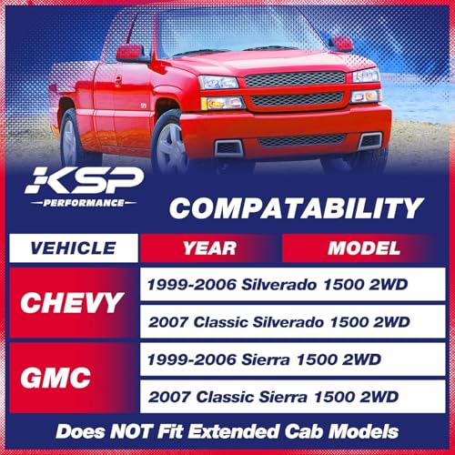 KSP PERFORMANCE KSP Lift Kits Set for 19992006 Silverado Sierra 1500 3Front and 2 Rear Leveling Kit Compatible With Chevy GMC 2WD Truck Whole Kits Include Front Lift Spacer Rear Lift Block and Extended U Bolts - Image 3
