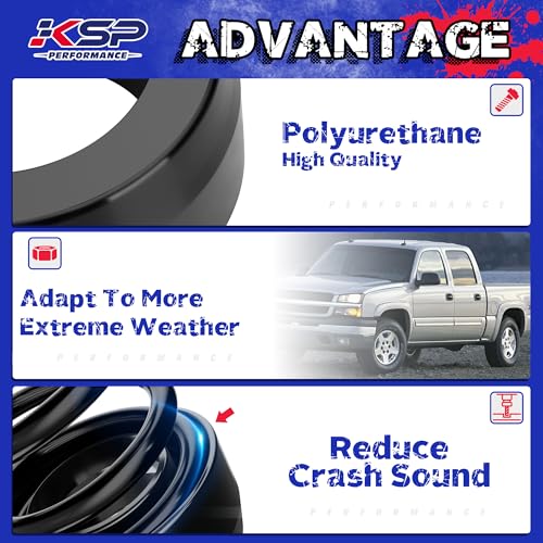 KSP PERFORMANCE KSP Lift Kits Set for 19992006 Silverado Sierra 1500 3Front and 2 Rear Leveling Kit Compatible With Chevy GMC 2WD Truck Whole Kits Include Front Lift Spacer Rear Lift Block and Extended U Bolts - Image 5
