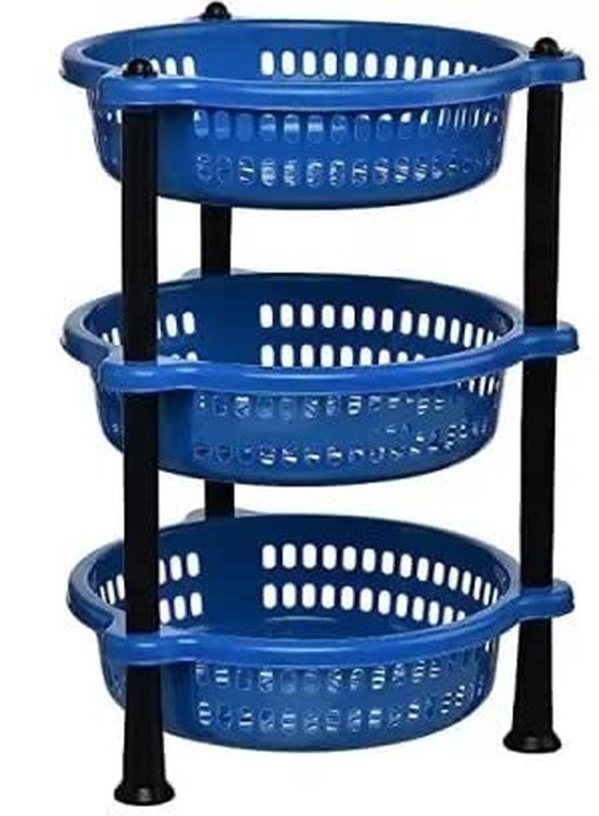 REGOLITH ENTERPRISES World Multipurpose Use Basket Rack Stand for Fruit and Vegetables (Round, 3 Tyre) - Image 5