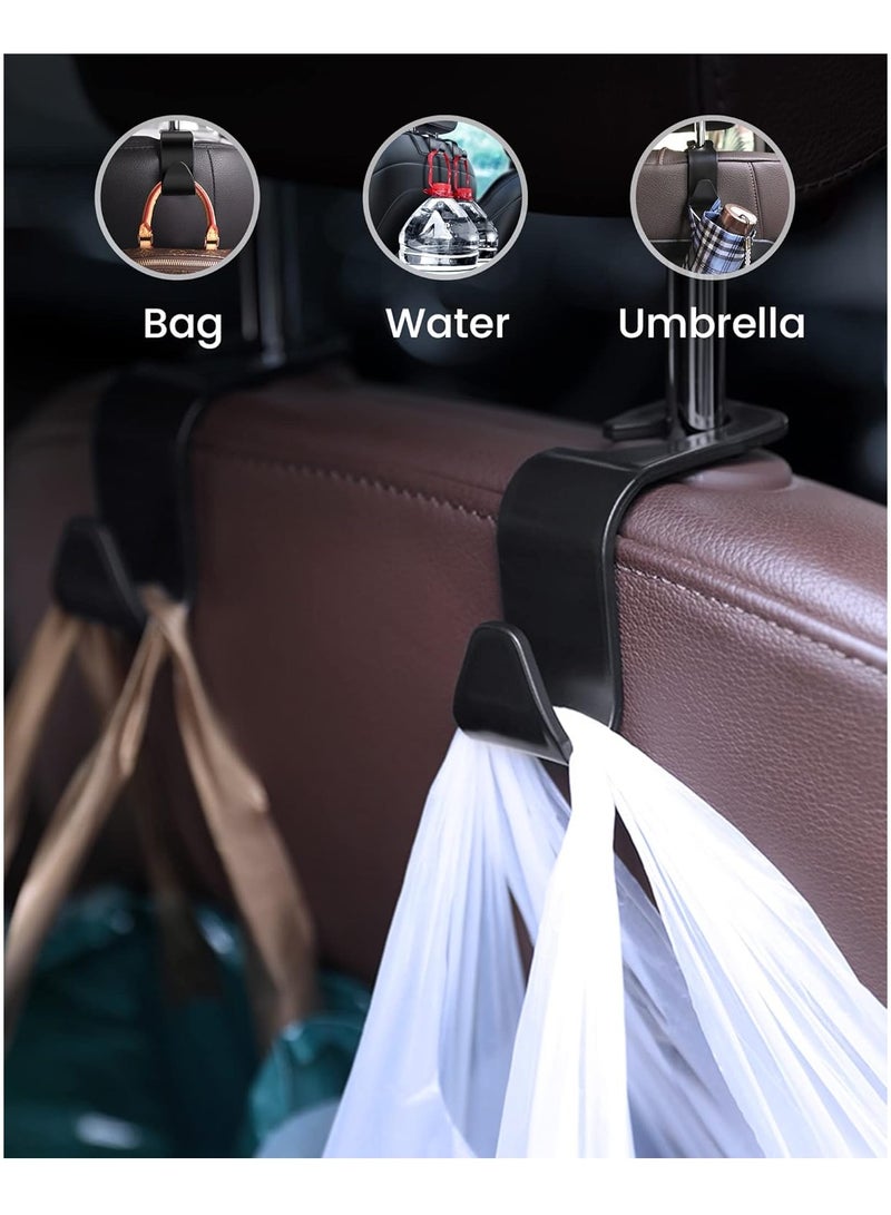 4 حزمة مقاعد السيارة مسند الرأس هوك منظّم تخزين المعاطف أمبريلا حقائب البقالة حقيبة اليد، ملحقات السيارة الداخلية - Image 4