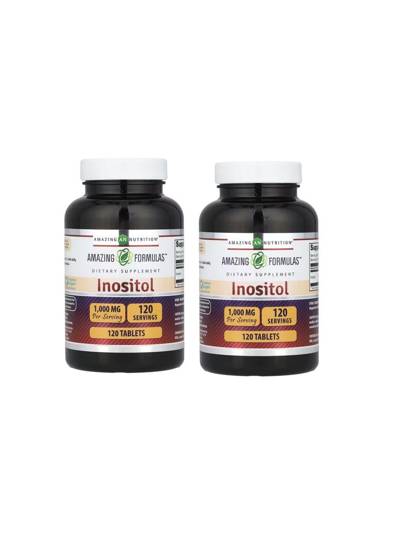 Amazing Nutrition Amazing Formulas Inositol - 1000 Mg, Tablets - Promotes Reproductive Health - Promotes Circulation & Liver Function (120 Count (Pack of 2)) - Image 1