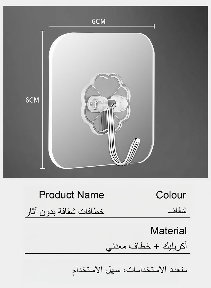 إس واي سيلكت ٢٠ قطعة من خطافات الحائط الشفافة القوية – مقاومة للماء والزيت، لاصقة ذاتياً، بدون حفر، قابلة لإعادة الاستخدام للمنازل والمطابخ - Image 2