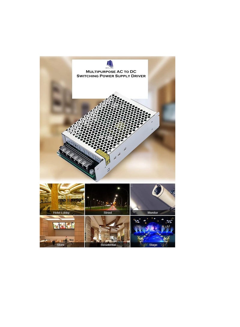 Multipurpose AC to DC Switching Power Supply Driver, LED Driver Transformers/Camera Power Supply/LED Strip Switch Driver (5V, 5A) - Image 2
