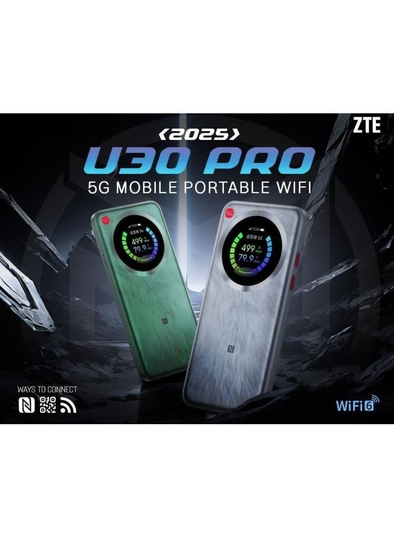 ZTE U30 Pro MU5358 5G Mobile WiFi Hotspot,Unlocked 5G Portable Router, Wi-Fi 6, 5000mAh Battery, Touch Screen, Connect Up to 32 Devices, Ultra-Fast Mobile Broadband for Home & Travel silver - Image 5
