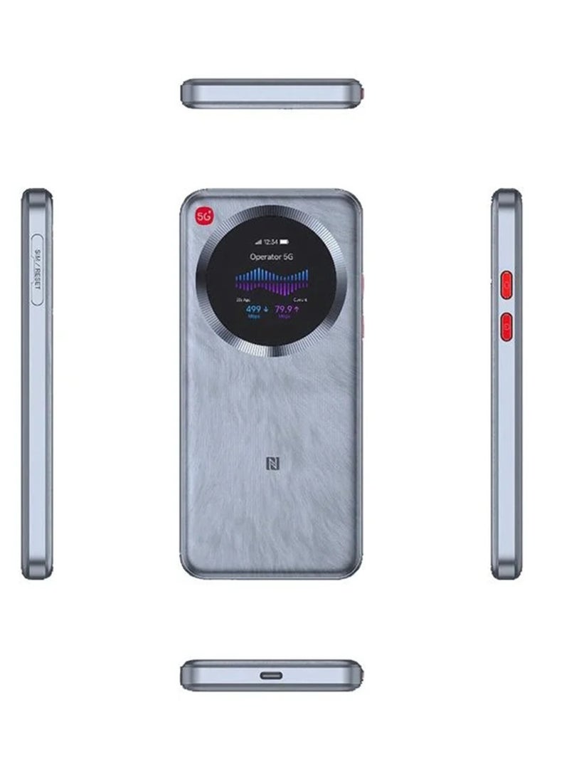 ZTE U30 Pro MU5358 5G Mobile WiFi Hotspot,Unlocked 5G Portable Router, Wi-Fi 6, 5000mAh Battery, Touch Screen, Connect Up to 32 Devices, Ultra-Fast Mobile Broadband for Home & Travel silver - Image 3