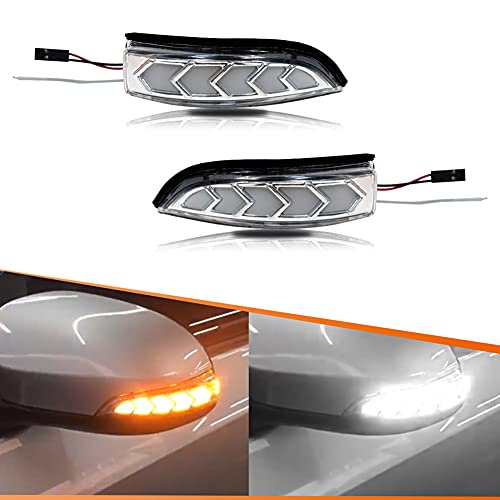 ADIIL Clear Dual Colors White/Amber Side Mirror Indicator Lights Sequential LED Dynamic Turn Signal Lights For 2013-2018 Toyota Avalon，2014-2019 Toyota Corolla，2012-2019 Toyota Prius C - Image 1