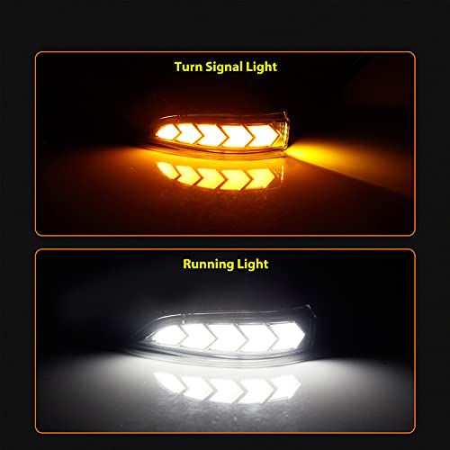 ADIIL Clear Dual Colors White/Amber Side Mirror Indicator Lights Sequential LED Dynamic Turn Signal Lights For 2013-2018 Toyota Avalon，2014-2019 Toyota Corolla，2012-2019 Toyota Prius C - Image 5