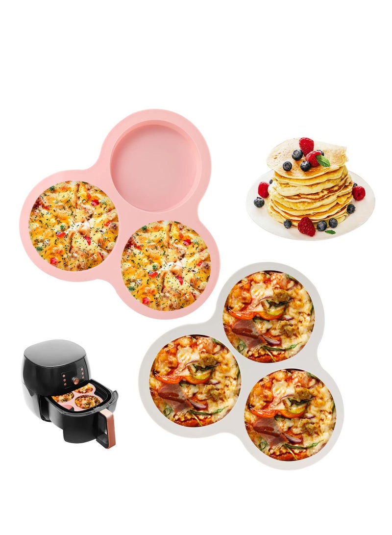 Silicone Air Fryer Egg Pan, Non-Stick Air Fryer Baking Pan Cupcake Pan Reusable Silicone Muffin Pan Tray for Making Egg Muffin, Baking Hamburger, Fried Egg, Cupcake, Tart and Dessert - Image 1