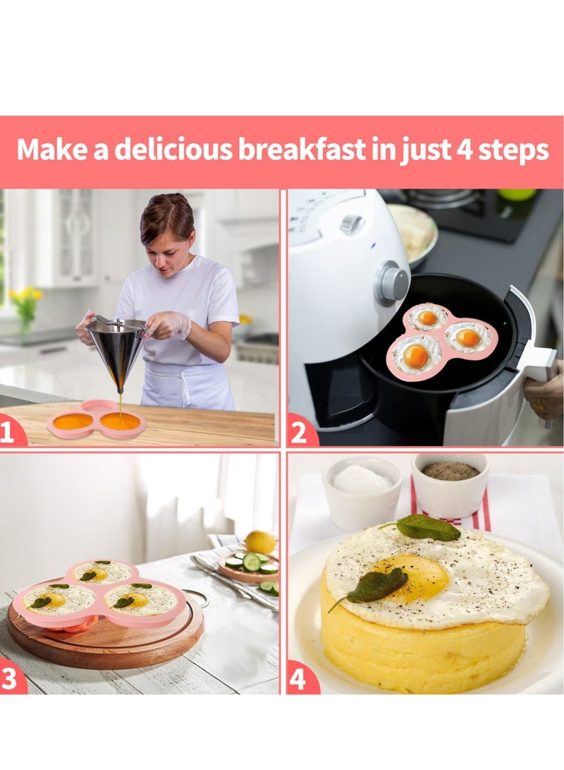 Silicone Air Fryer Egg Pan, Non-Stick Air Fryer Baking Pan Cupcake Pan Reusable Silicone Muffin Pan Tray for Making Egg Muffin, Baking Hamburger, Fried Egg, Cupcake, Tart and Dessert - Image 3