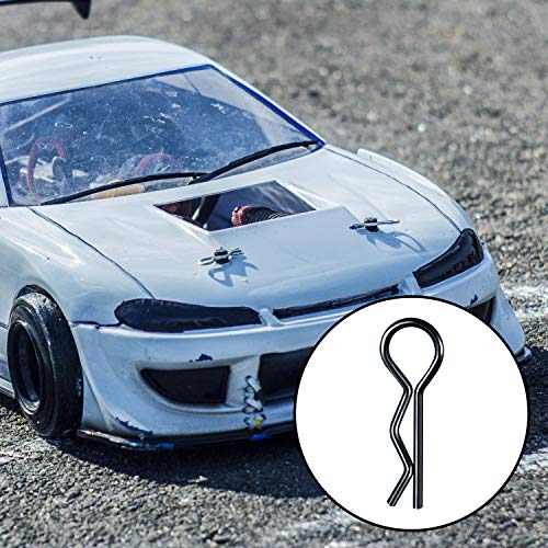 BBTO 120 Pieces Universal Rc Body Clips Car Silver and Black Stainless Steel R Clips for 1/10 1/12 Scale Redcat Hpi Himoto Hsp Exceed Rc Car Parts Truck Buggy Shell Replacement - Image 2