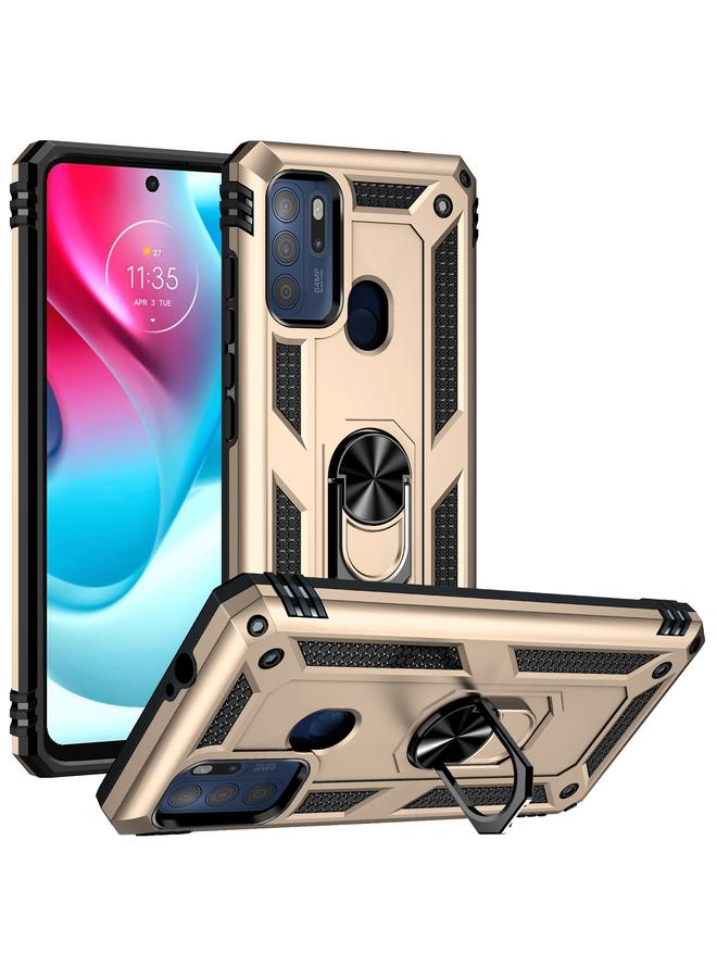S-TOP Case For Motorola Moto G60s Shockproof TPU + PC Phone Case with 360 Degree Rotating Holder - Image 1