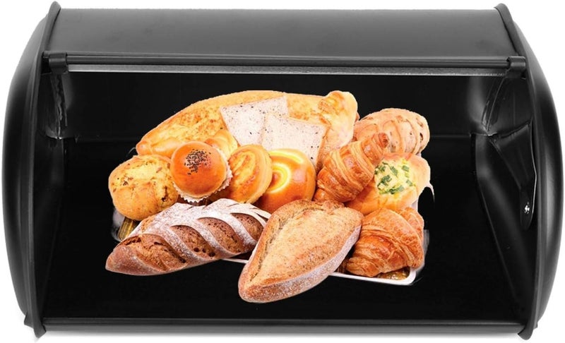 klarako Bread Bin, Stably and Reliably Bread Sorage, Store Safely, Large Capacity, Sturdy and Durable Convenient Practical for Household Kitchen, a Fresher Loaf,(black) - Image 3
