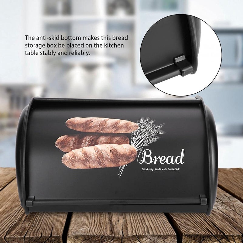 klarako Bread Bin, Stably and Reliably Bread Sorage, Store Safely, Large Capacity, Sturdy and Durable Convenient Practical for Household Kitchen, a Fresher Loaf,(black) - Image 5