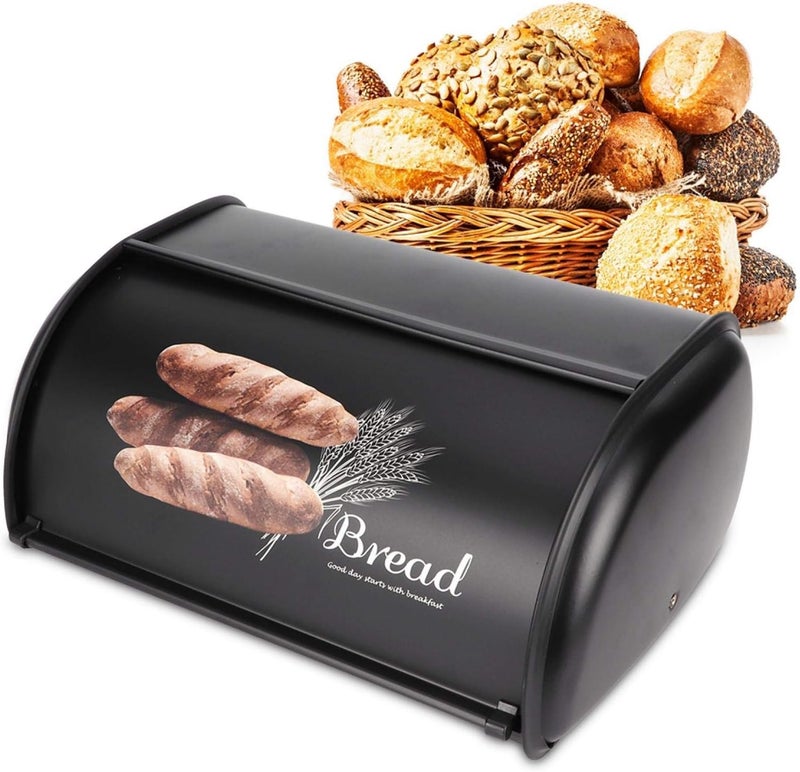 klarako Bread Bin, Stably and Reliably Bread Sorage, Store Safely, Large Capacity, Sturdy and Durable Convenient Practical for Household Kitchen, a Fresher Loaf,(black) - Image 2