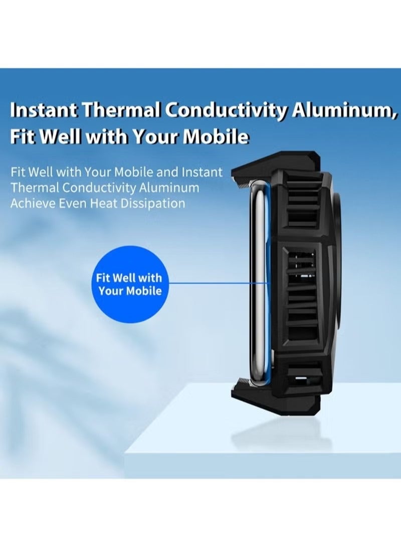 Beauenty Mobile Phone Radiator Temperature Display Semiconductor Gaming Universal Cooler   Cooling Wired Radiator With Colourful Lights - Image 4