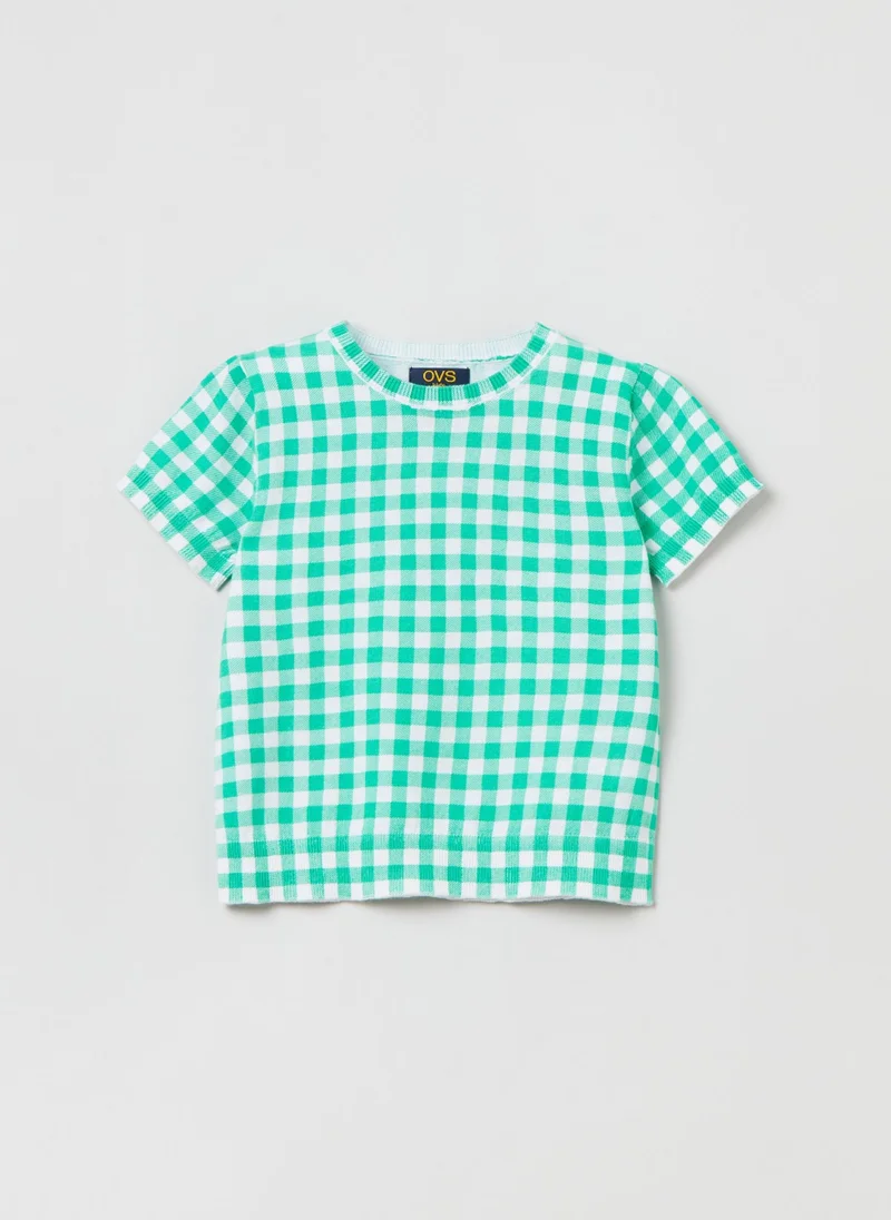 Ovs Jersey T-shirt with gingham pattern