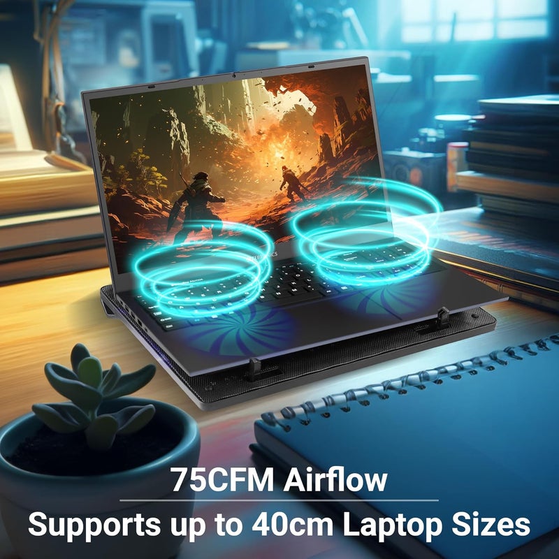 ZEBRONICS , ZEB-NC3300 USB Powered Laptop Cooling Pad with Dual Fan, Dual USB Port and Blue LED Lights - Image 4