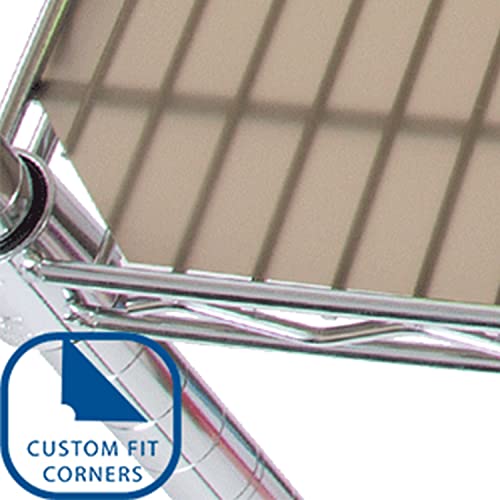 Seville Classics Heavy Duty Fitted Wire Shelf Liners Water-Resistant Protector Mat, Non-Adhesive, for Wired Shelves, Office, Kitchen, Garage (2 Pieces), Semi-Transparent Taupe, fits 30" x 14" Shelf - Image 3