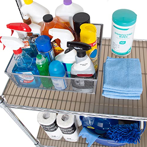 Seville Classics Heavy Duty Fitted Wire Shelf Liners Water-Resistant Protector Mat, Non-Adhesive, for Wired Shelves, Office, Kitchen, Garage (2 Pieces), Semi-Transparent Taupe, fits 30" x 14" Shelf - Image 1