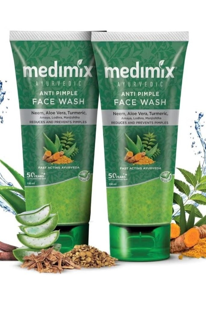 Medimix Ayurvedic Anti-Pimple Face Wash, 100ml (Pack of 2)