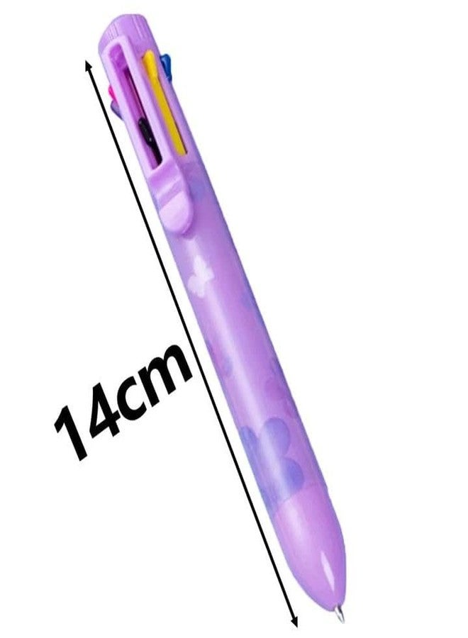 Radhya Accessories 8 in 1 Colorful Floral Ballpoint pen for School (Pack of 2) Flower 8 colors pen for office Pen for doodling Pens for adults - Image 3