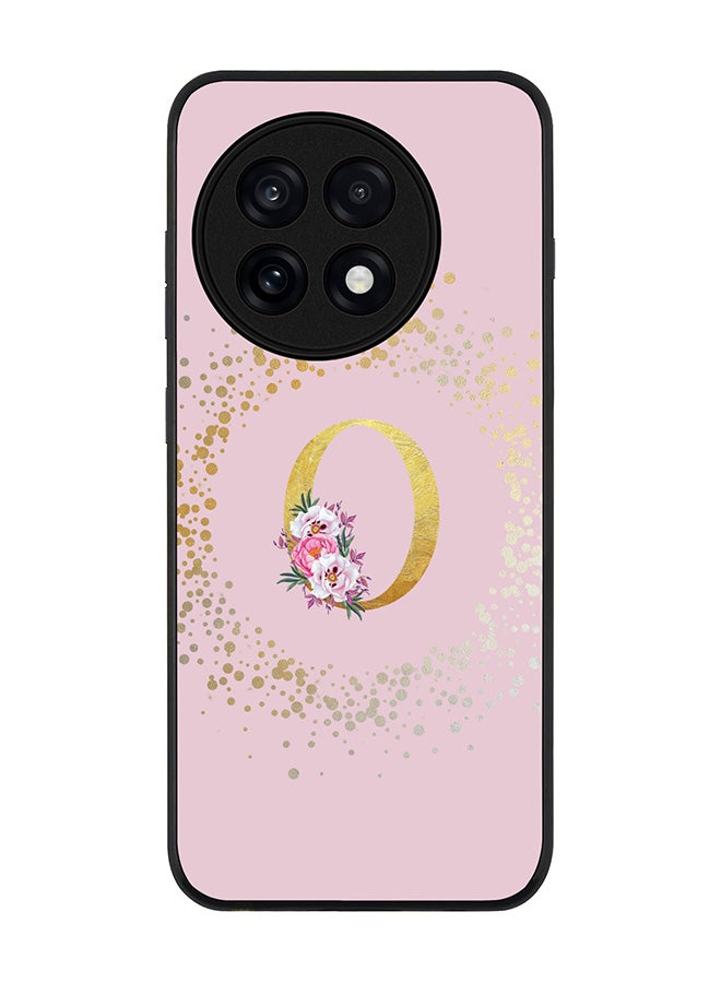 Stylizedd For OnePlus 13R / Ace 5 Pro Case,Slim fit Camera Protection, Shockproof Thin Phone cover  - Custom Monogram Floral - O  (Pink )