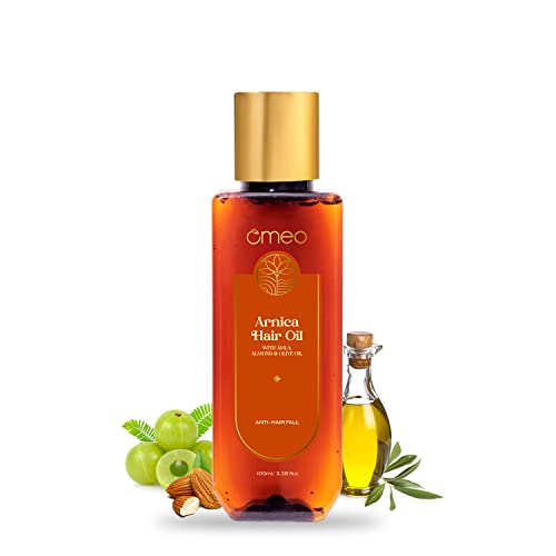 Omeo Arnica Hair Oil 100ml for Hair Growth & Hair Fall Control | Homeopathic Hair Oil with Almond, Olive & Sunflower Oil | Amla, Jaborandi & Vitamin E | Scalp Nourishment & Hair Thickening Oil for Men & Women - Image 1