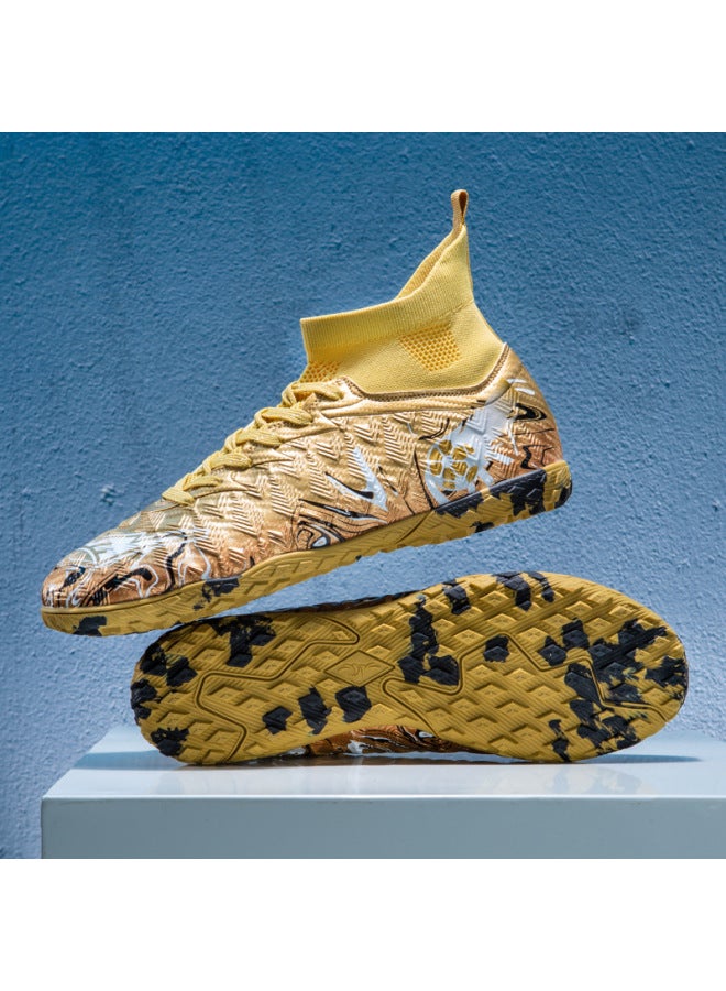 High-top Studded Football Shoes For Boys, Girls, And Adults, Breathable Anti-slip Training Shoes, Long Studs Compeion Sports Sneakers