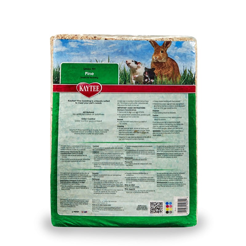 Kaytee Small Animal Pine Bedding For Pet Guinea Pigs, Rabbits, Hamsters, Gerbils, and Chinchillas, 52.4 Liter - Image 2