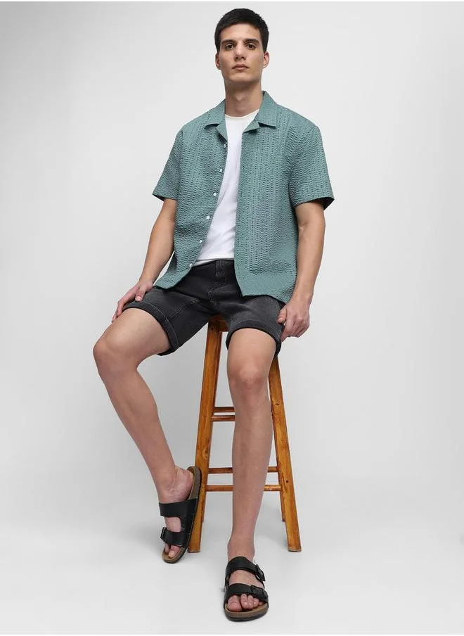 Dennis Lingo Dennis Lingo Button Down Collar Short Sleeves Casual Shirt