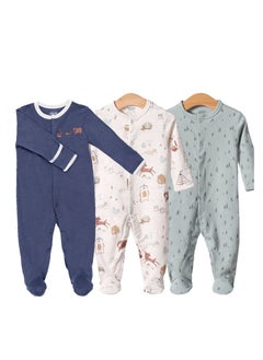 RedMapleTEK Infant And Toddler One-Piece Long-Sleeved Crawling Suit 3-Piece Set  - Image 1