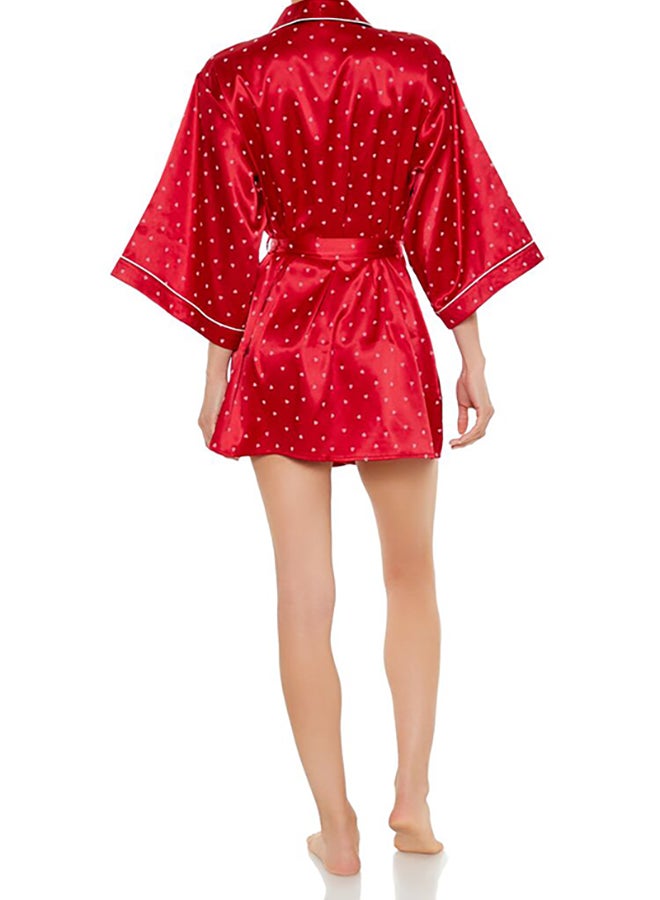 FOREVER 21 Satin Heart Print Robe  - Image 3